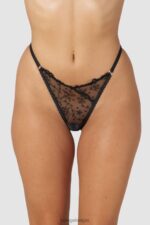 slinky slipje met open achterkant vrouwen zwart Lounge ondergoed 008ZJ252