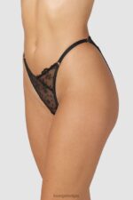 slinky slipje met open achterkant vrouwen zwart Lounge ondergoed 008ZJ252 - Image 3