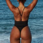 statement badpak uit één stuk vrouwen zwart Lounge badkleding 008ZJ1029