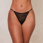 stoere mesh slip vrouwen zwart Lounge ondergoed 008ZJ767 - Image 2