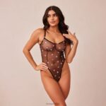 transparante bodysuit met bloemen vrouwen zwart Lounge ondergoed 008ZJ264 - Image 7
