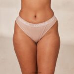 ultracomfortabele geribbelde string vrouwen taupe Lounge ondergoed 008ZJ746