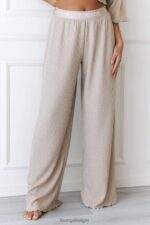zachte pyjamabroek met wafelpatroon vrouwen nerts Lounge kleding 008ZJ962