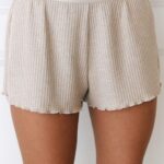 zachte pyjamabroek met wafelpatroon vrouwen nerts Lounge kleding 008ZJ964