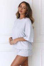 zachte pyjamabroek met wafelpatroon vrouwen vorst Lounge kleding 008ZJ928 - Image 5
